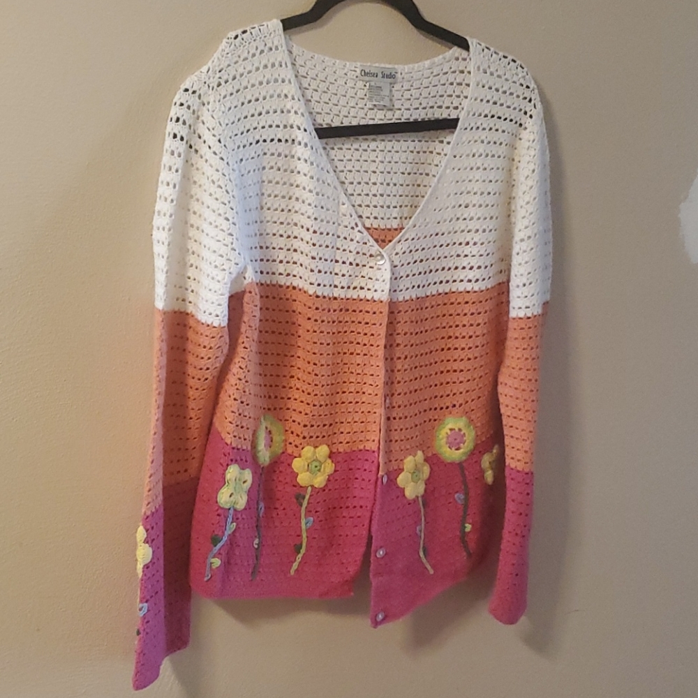 Crochet cardigan sz large